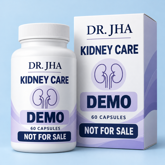 Fictional Kidney Care demo packaging — 60 capsules — DEMO, NOT FOR SALE