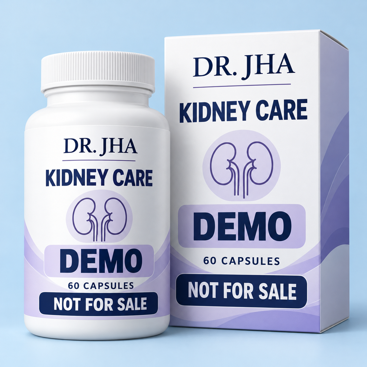 Fictional Kidney Care demo packaging — 60 capsules — DEMO, NOT FOR SALE